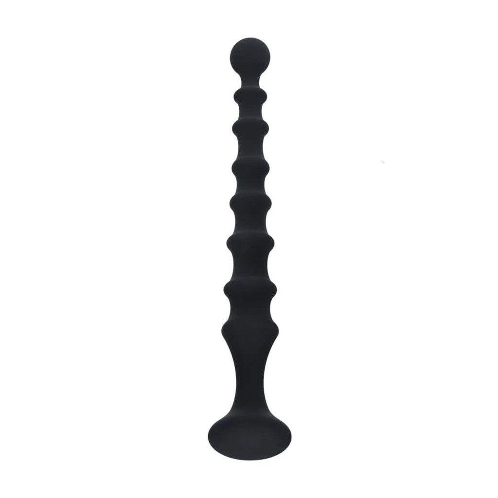 Silicone Ribbed Anal Dilator Black