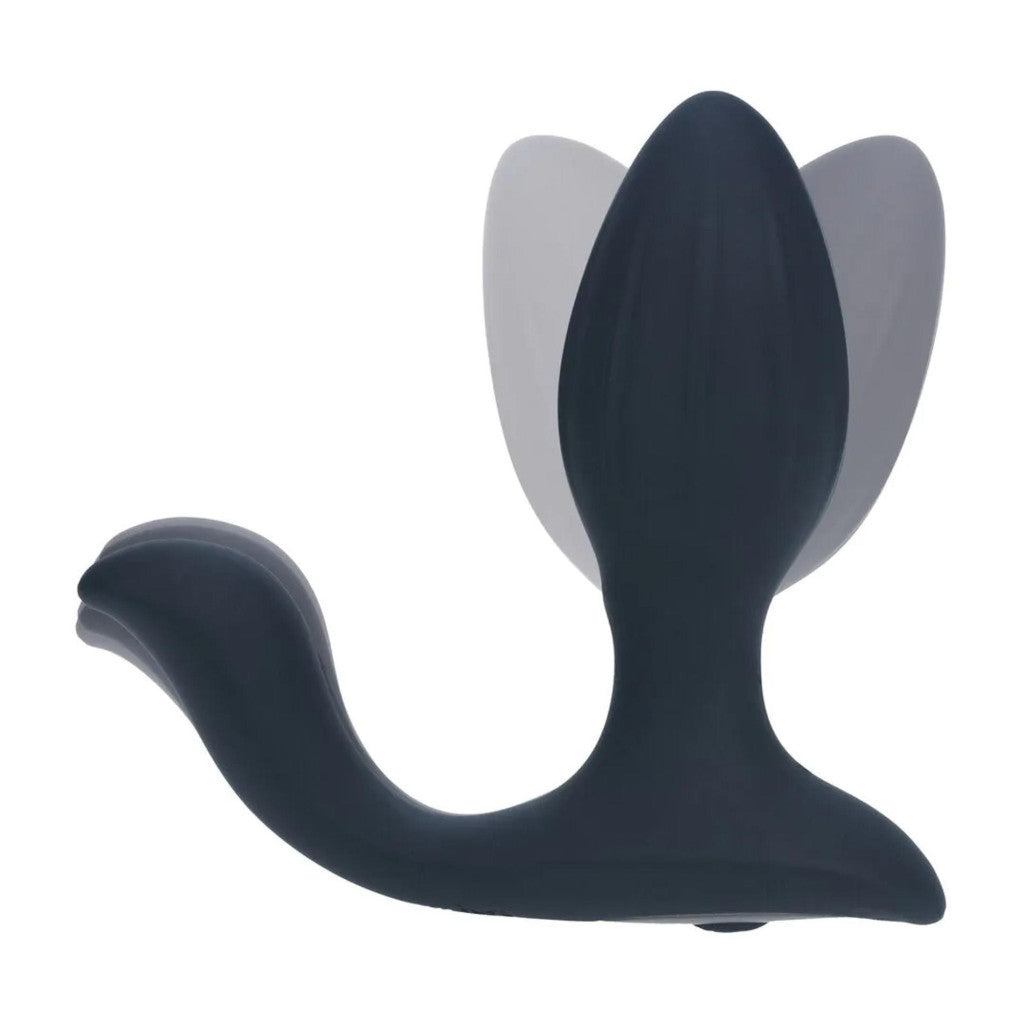 Silicone Anal Dildo With Ball Stimulator Black