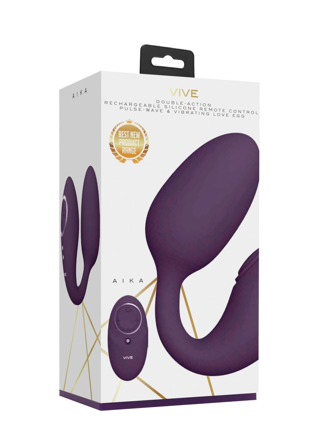 Vive Vibrator Dual Vibration 10 Modes Waterproof Purple 9 Cm