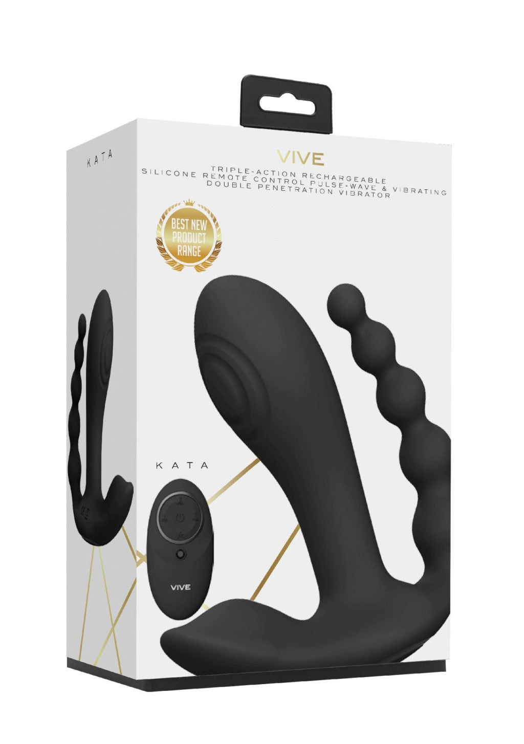 Kata Vibrator 3 Motors 10 Modes Wireless Black 12 Cm
