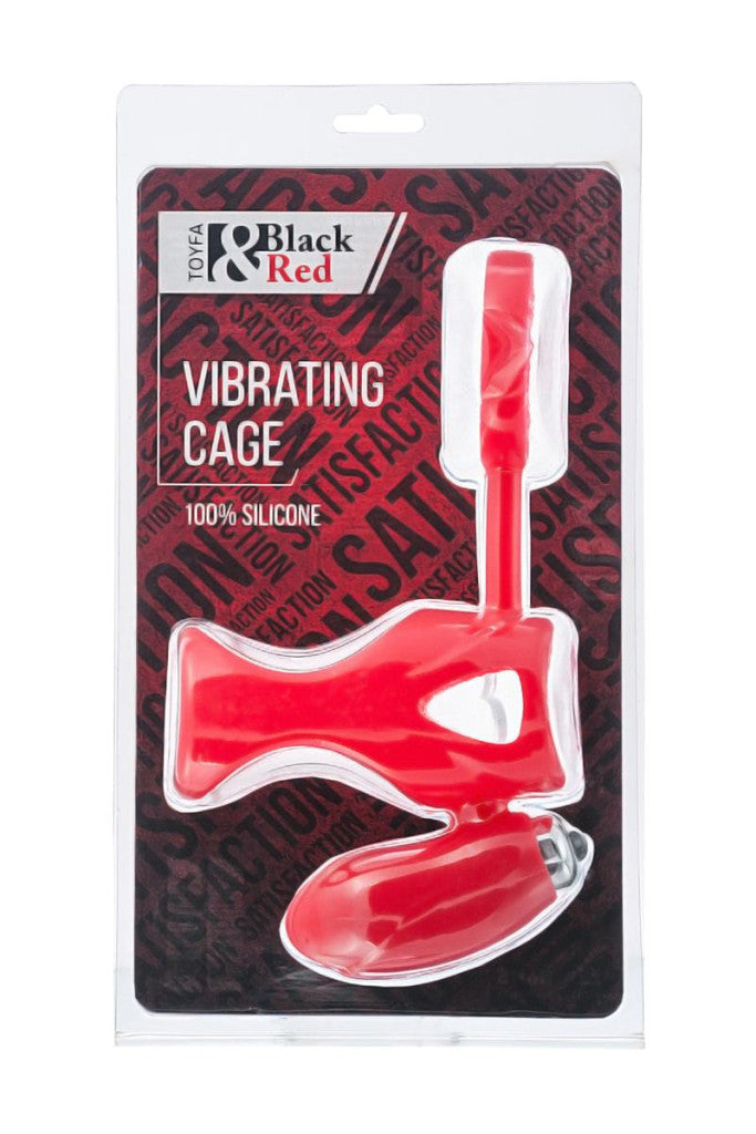 Black&red Penis Ring Vibrating With Clitoral Stimulation 14.5 Cm Red Silicone