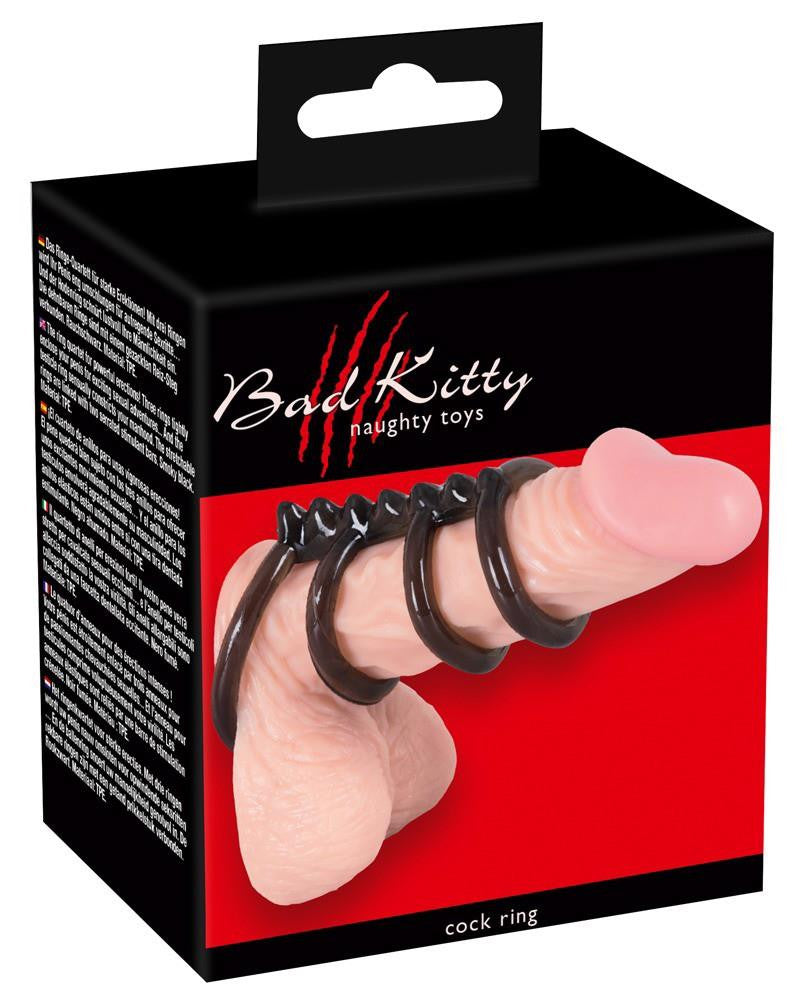 Bad Kitty Penis Rings Stimulating Rod 6.5 Cm Black Tpe