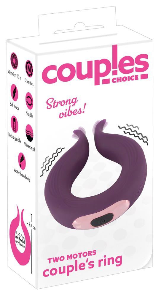 Couples Choice Vibrator With Two Motors 10 Modes Waterproof Flexible - 8.7 Cm Black