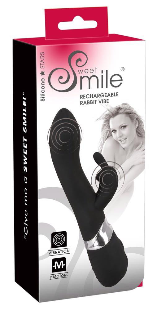 Sweet Smile Vibrator Dual Motor 7 Modes Usb Charger 21 Cm Black