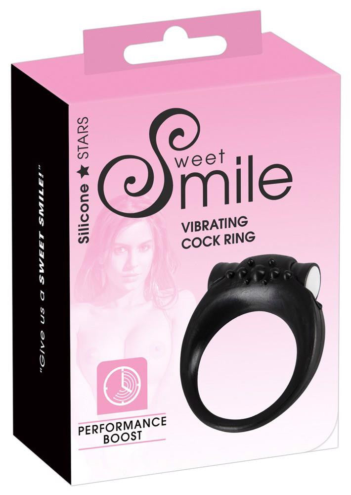 Vibrating Penis Ring Enhancer 3.2 Cm Black Silicone Mix