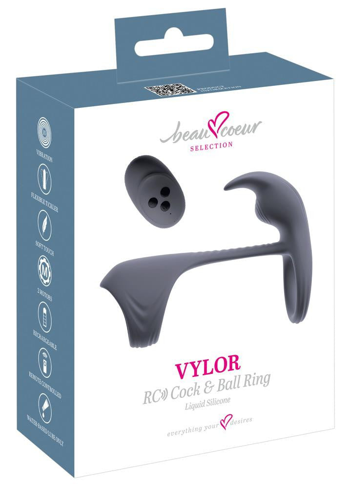 Beau Coeur Penis Ring Vibrating Remote Control 13.5 Cm Black