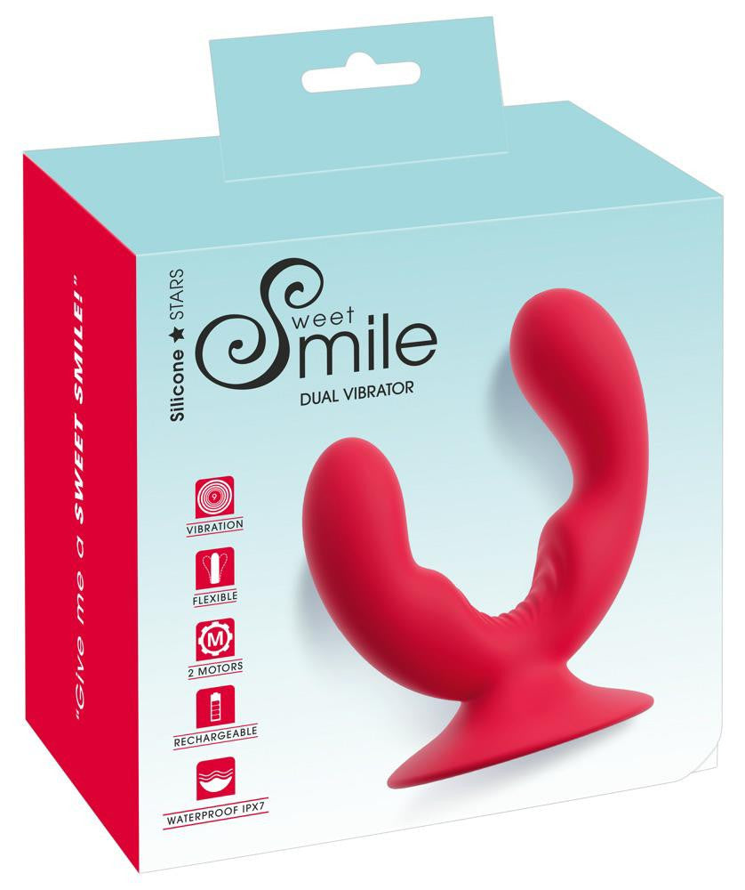 Sweet Smile Vibrator Double Stimulation Quiet Motors 9 Modes Usb Charging Black 13.5 Cm / 9 Cm