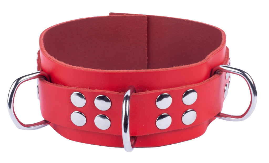 Premium Red Leather Necklace – Sensual Accessory