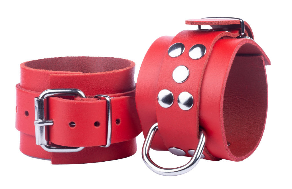 Premium Red Leather Handcuffs – For Sensual Bondage
