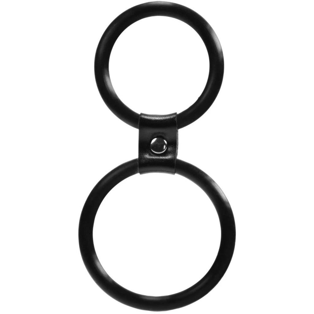 Penis Ring Double Ring Black Erection Enhancer