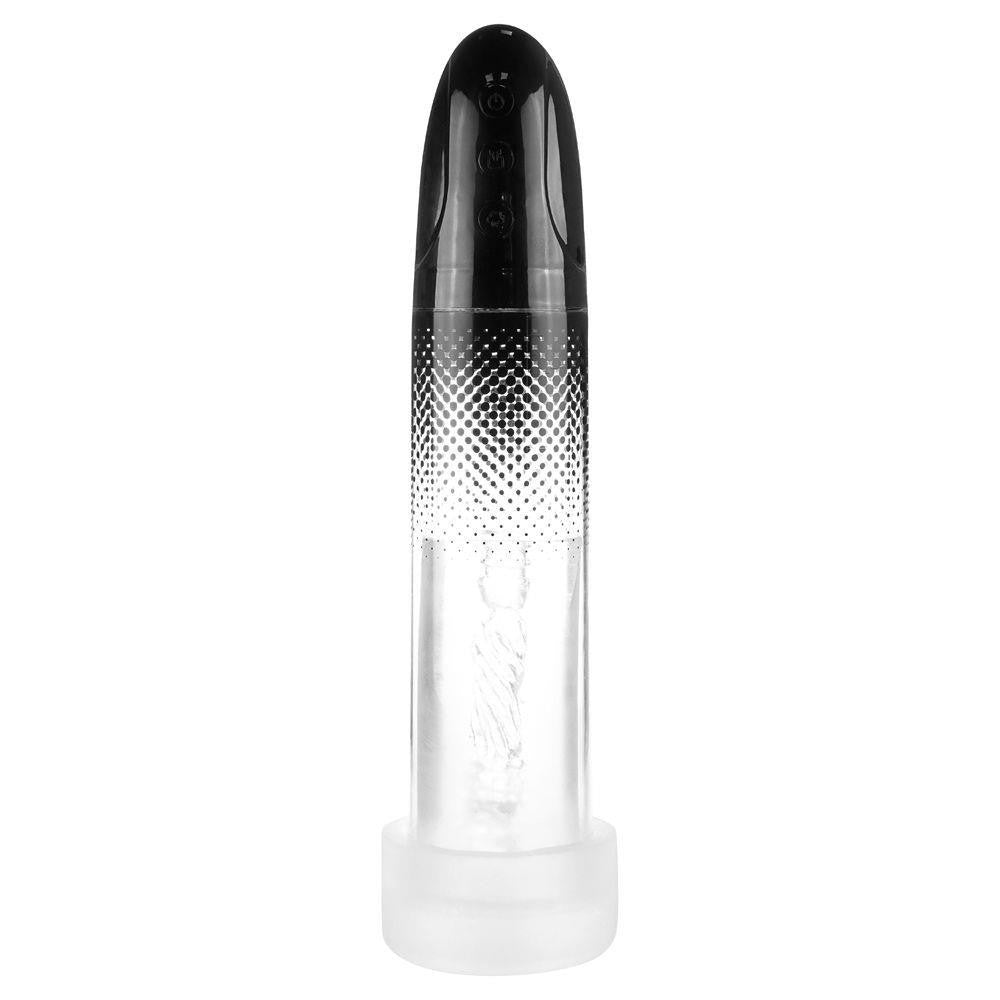 Me You Us Platinum Duo Automatic Pump Masturbator Black Transparent
