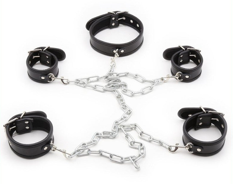 Restraint Collar And Handcuff Set – Elegant Black
