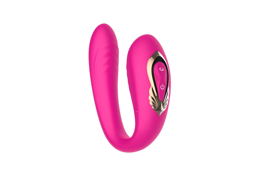Sex Toy Vibrator Remote Control Double Stimulation Rotating Function Black