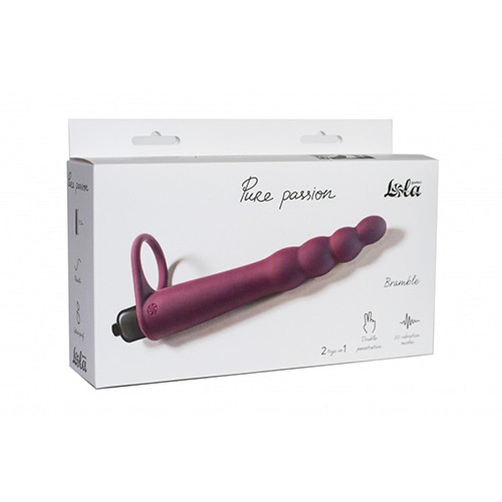 Lola Games Strap-on Hypoallergenic Silicone 10 Modes Burgundy 16.5 Cm