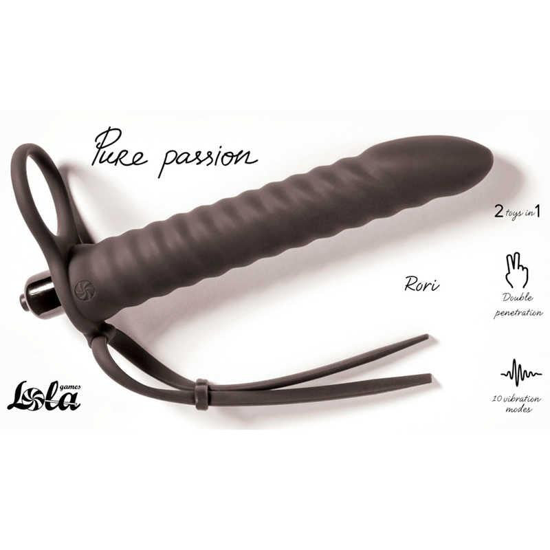 Pure Passion Strap-on Vibrating Double Penetration 16.2 Cm Black