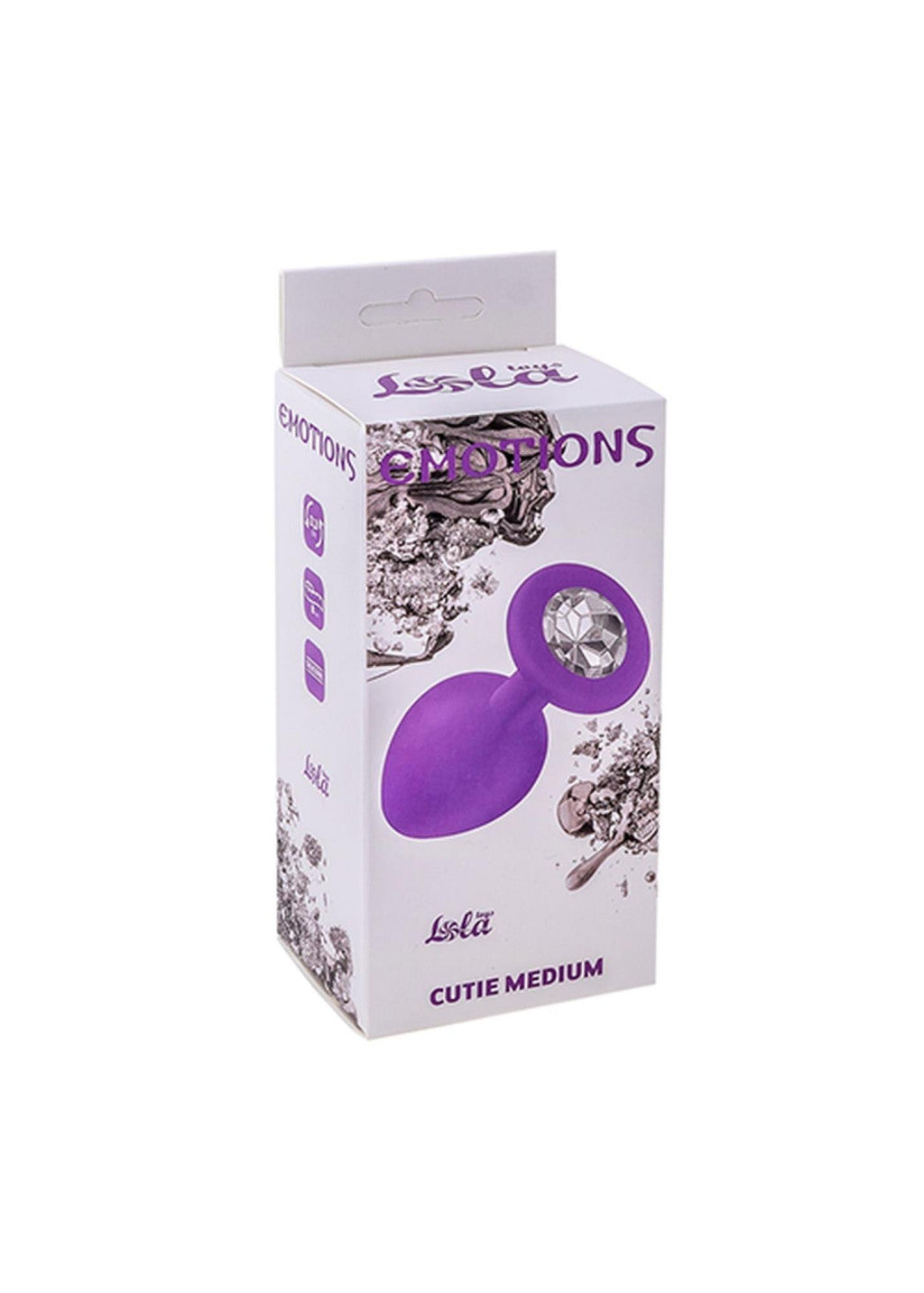 Anal Plug Crystal Embossed Medium Purple Transparent Silicone