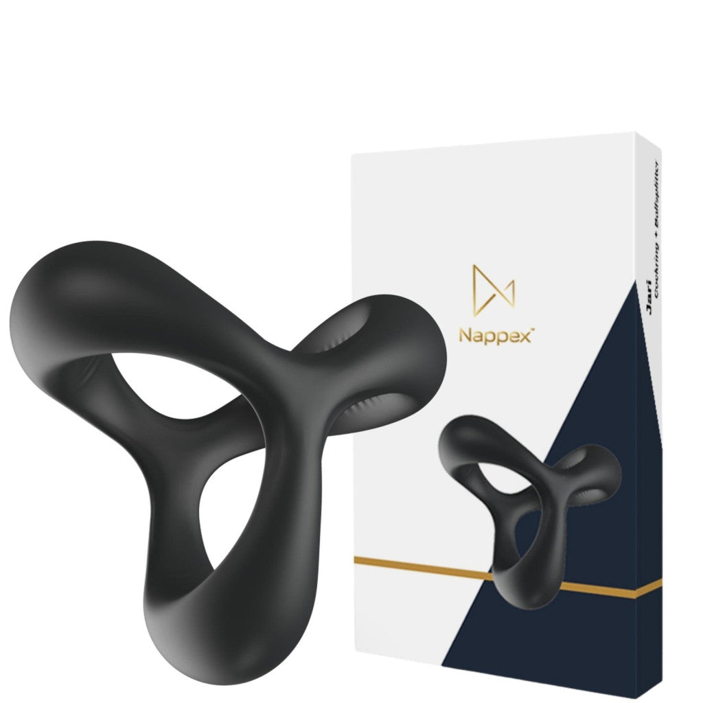 Nappex Penis Ring Dual Function Waterproof Medical Silicone 30 Mm Black