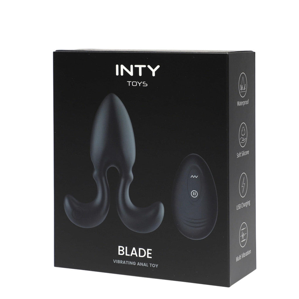 Inty Toys Anal Vibrator Remote Control 10 Modes Waterproof Usb Charging Black