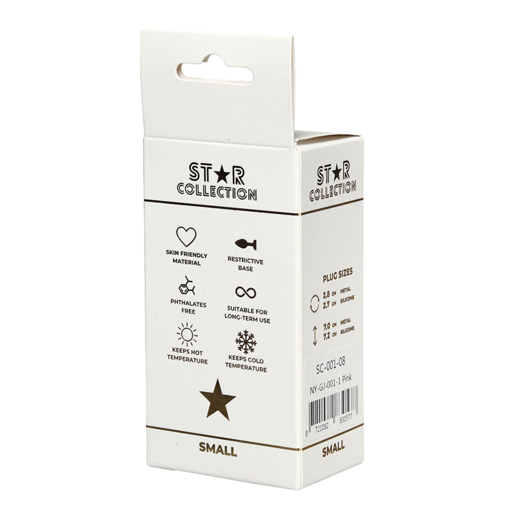 Star Collection Anal Plug Silicone Safe Blue Crystal S Pink