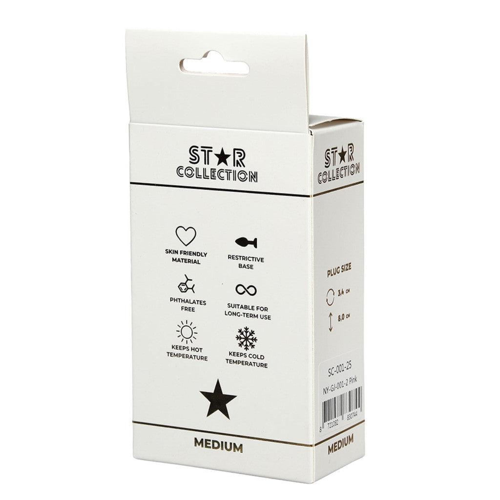 Star Collection Anal Plug Comfortable Use M Light Pink Stone