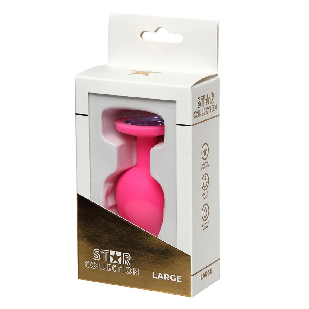 Sex Toy Anal Plug Large Size With Pink Purple Stone