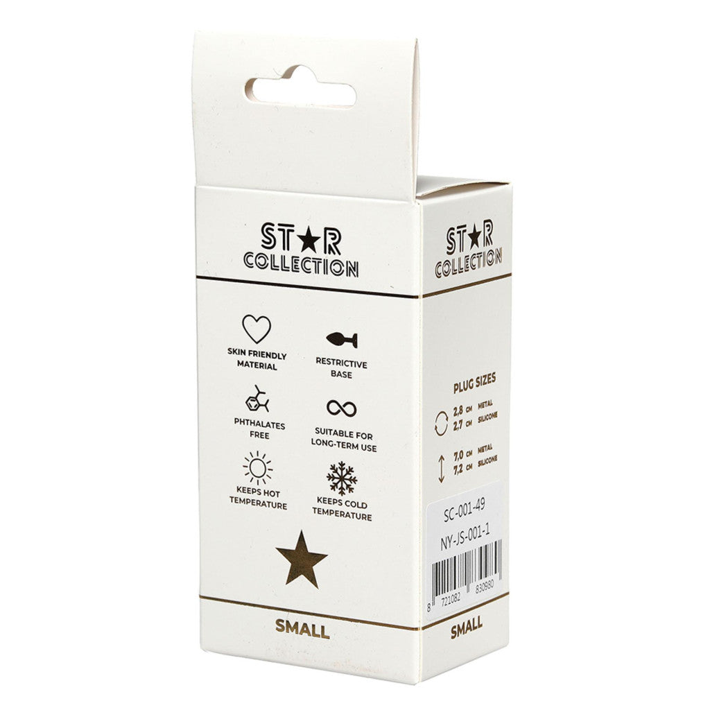 Star Collection Anal Plug Elegant Metal Design Purple Stone Size S