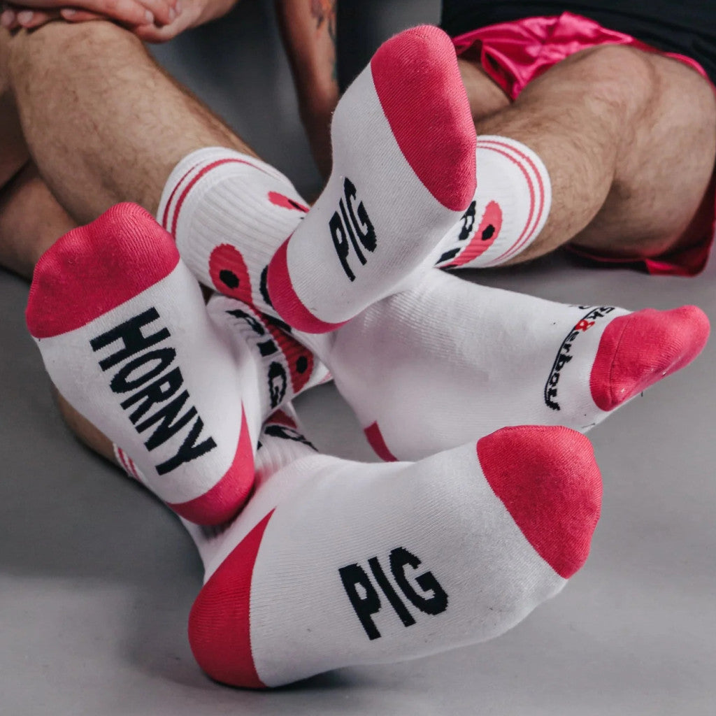 Horny Pig Sk8erboy – Stylish White Socks
