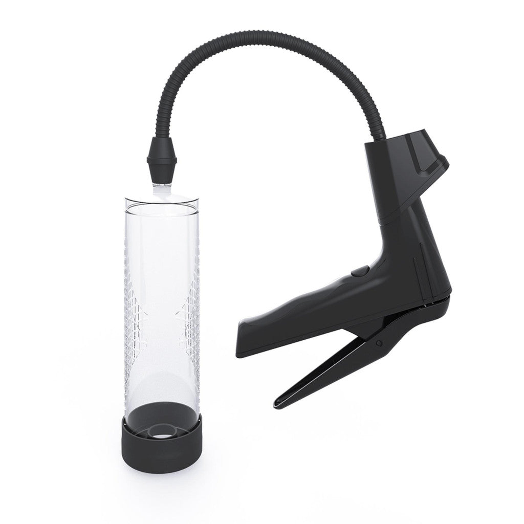 Manual Penis Pump With Digital Display Length 22 Cm Black