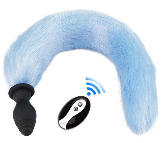 Plug Tail Vibe – Blue Fuchsia Tail Vibrator 6.5 Cm X 40 Cm