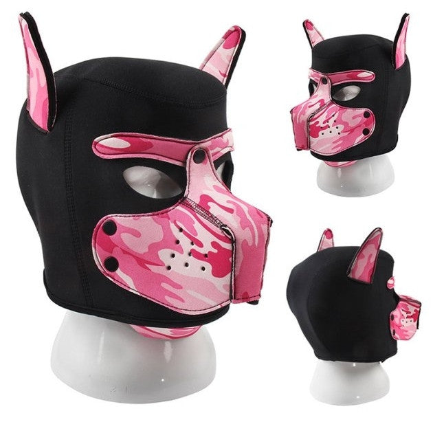 Puppy Neoprene – Black-pink Camouflage Mask