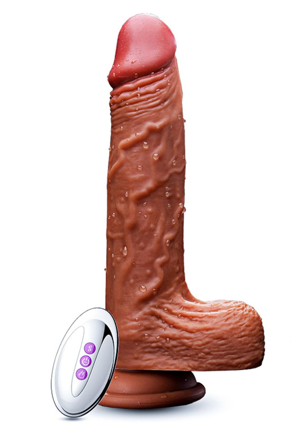 Vibrator Silicone Vibrating Rotating Telescopic Heatable 21 Cm