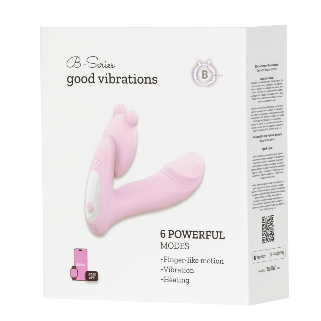 Sex Toy Vibrator 3 Speeds 6 Frequencies Finger Function Heatable App Control 13.8 Cm Black