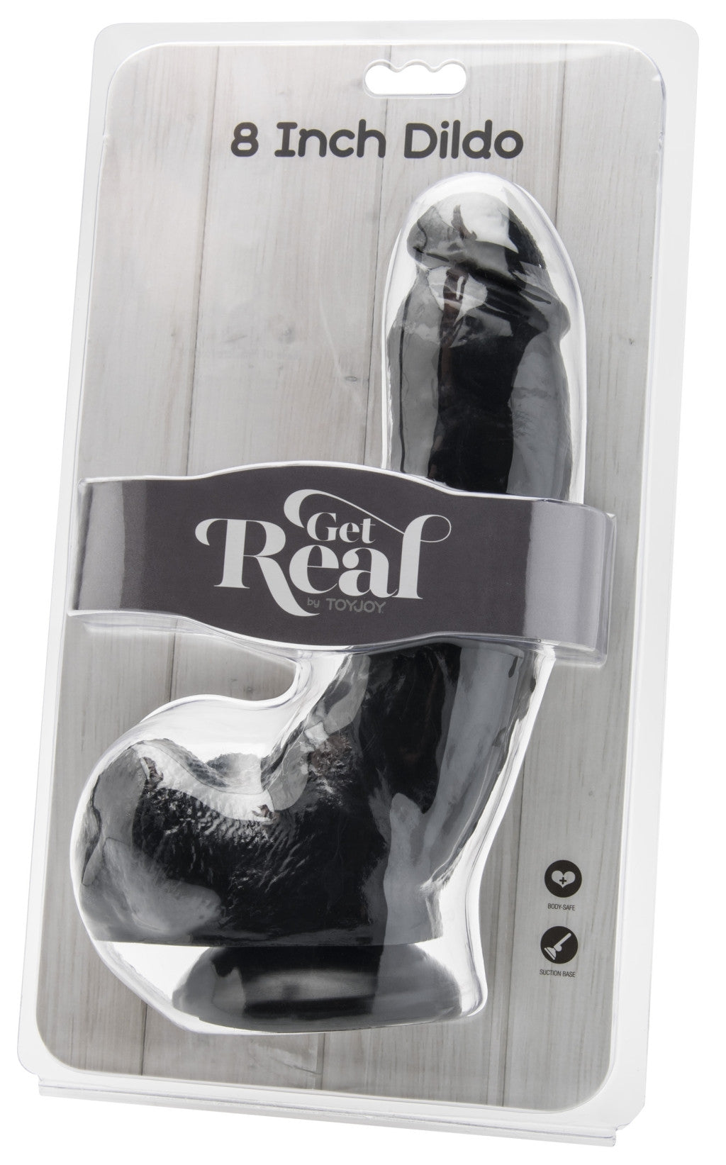 Premium 8 Inch Dildo With Balls – Black