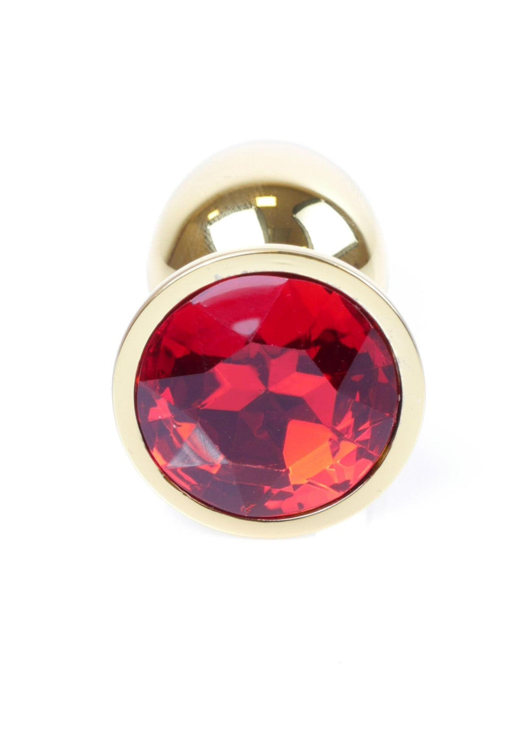 Anal Plug Metal Jeweled Anatomical Shape 7 Cm Red