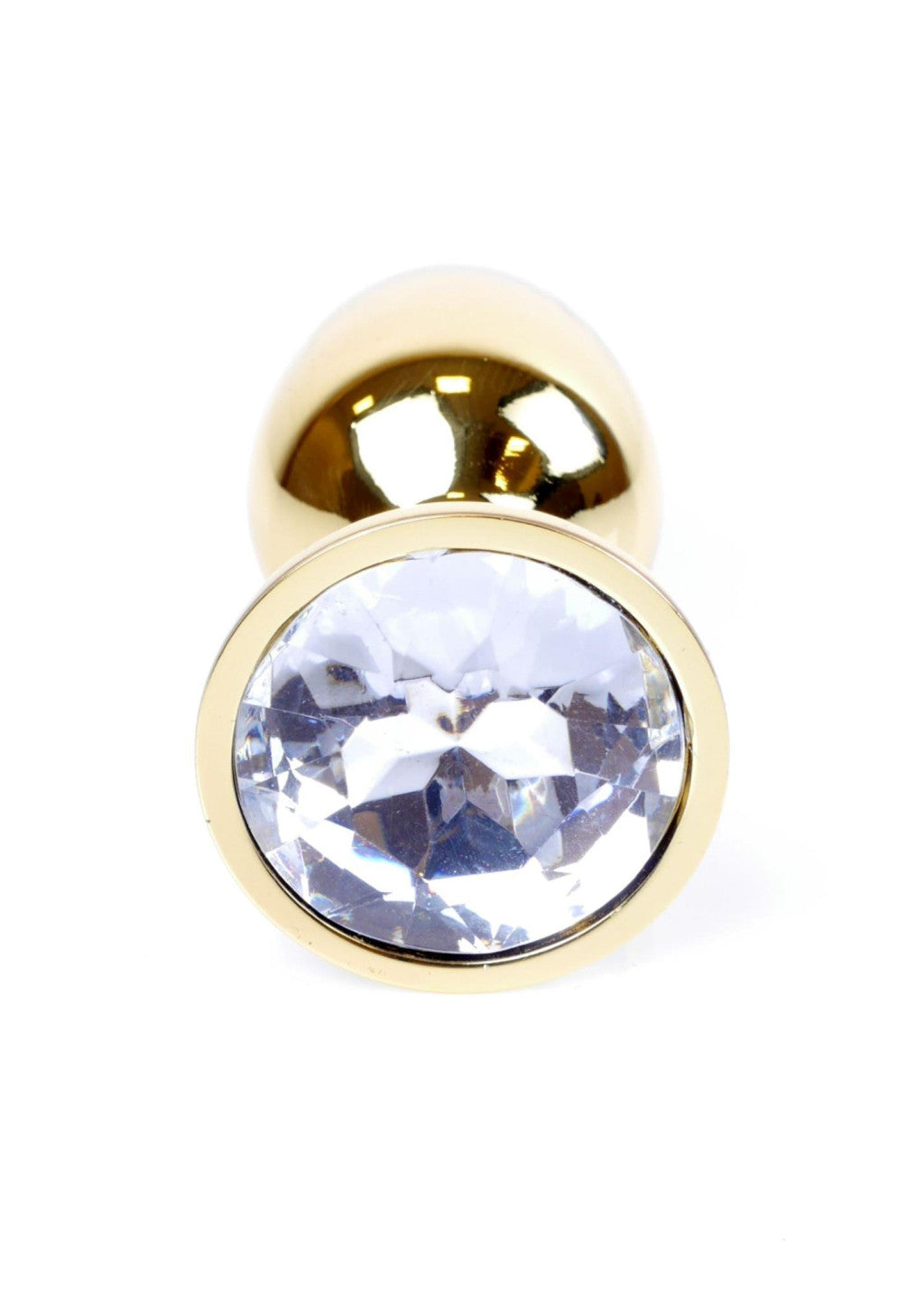 Anal Plug With Crystal Decoration Coolable-heatable 7 Cm Transparent