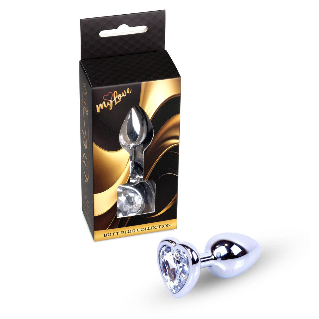 Anal Plug Metal Coolable-heatable 7 Cm With Transparent Crystal Decoration