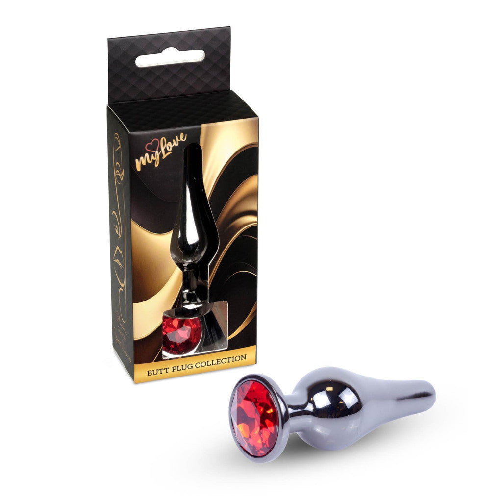 Mylove Toys Anal Plug Coolable-heatable With Decorative Stone 9.5 Cm Red