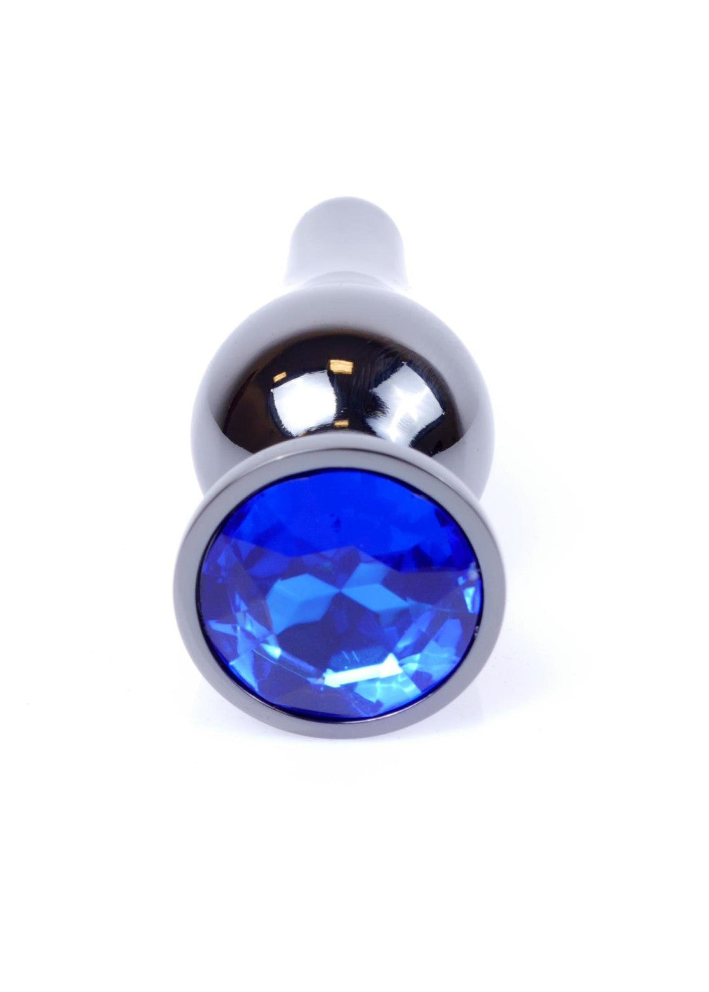 Anal Plug Jeweled Metal Coolable-heatable 9.5 Cm Dark Blue