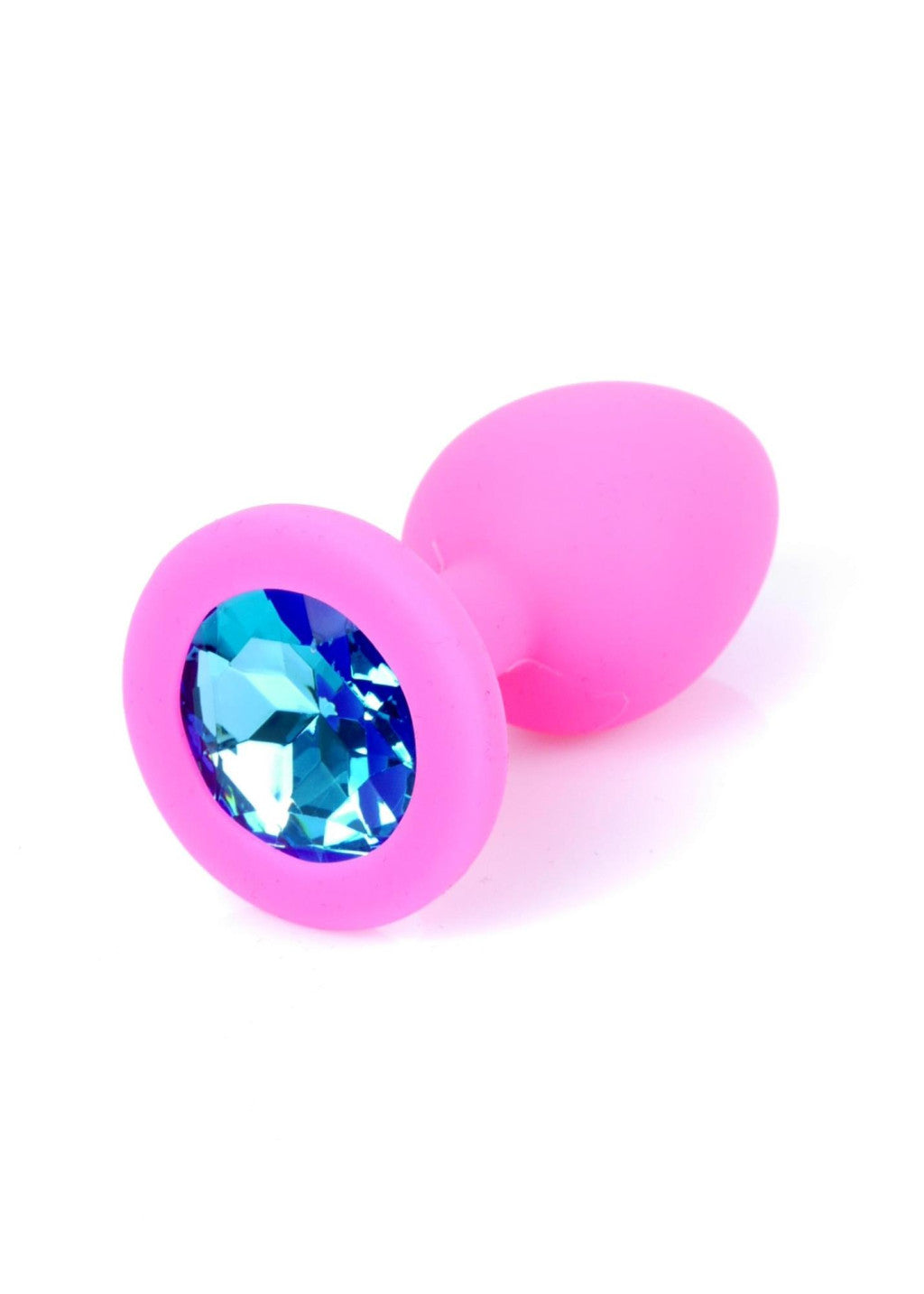 Anal Plug Silicone With Jewel Bulbous 7 Cm Light Blue