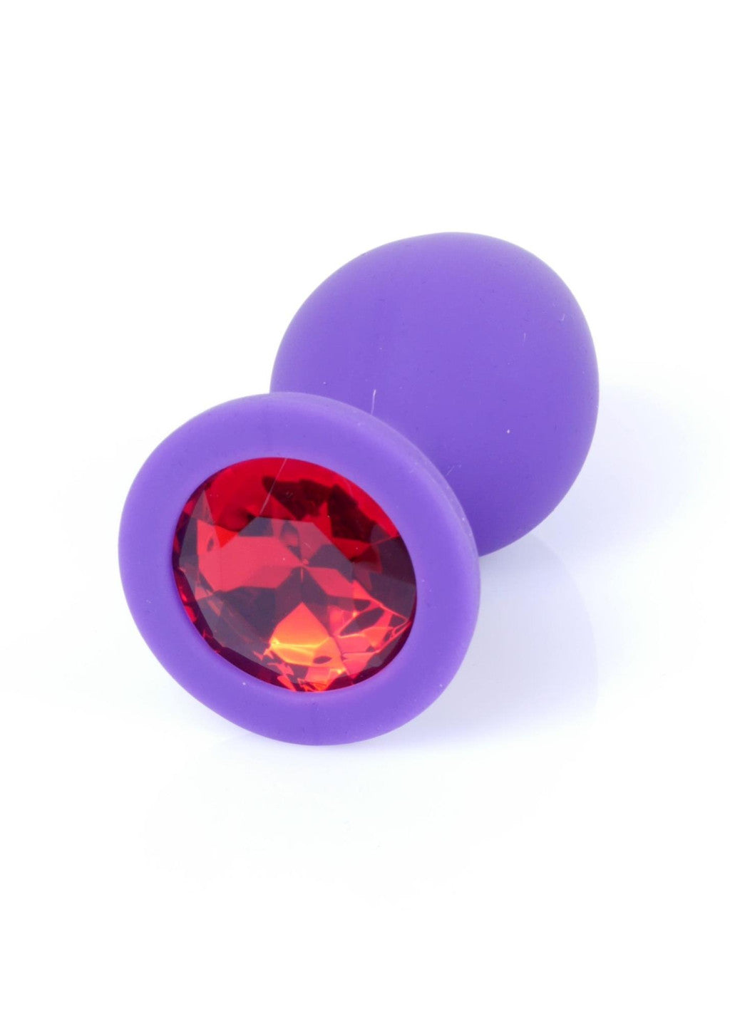 Anal Plug Silicone Jeweled Bulbous Anatomical 8 Cm Red Diamond