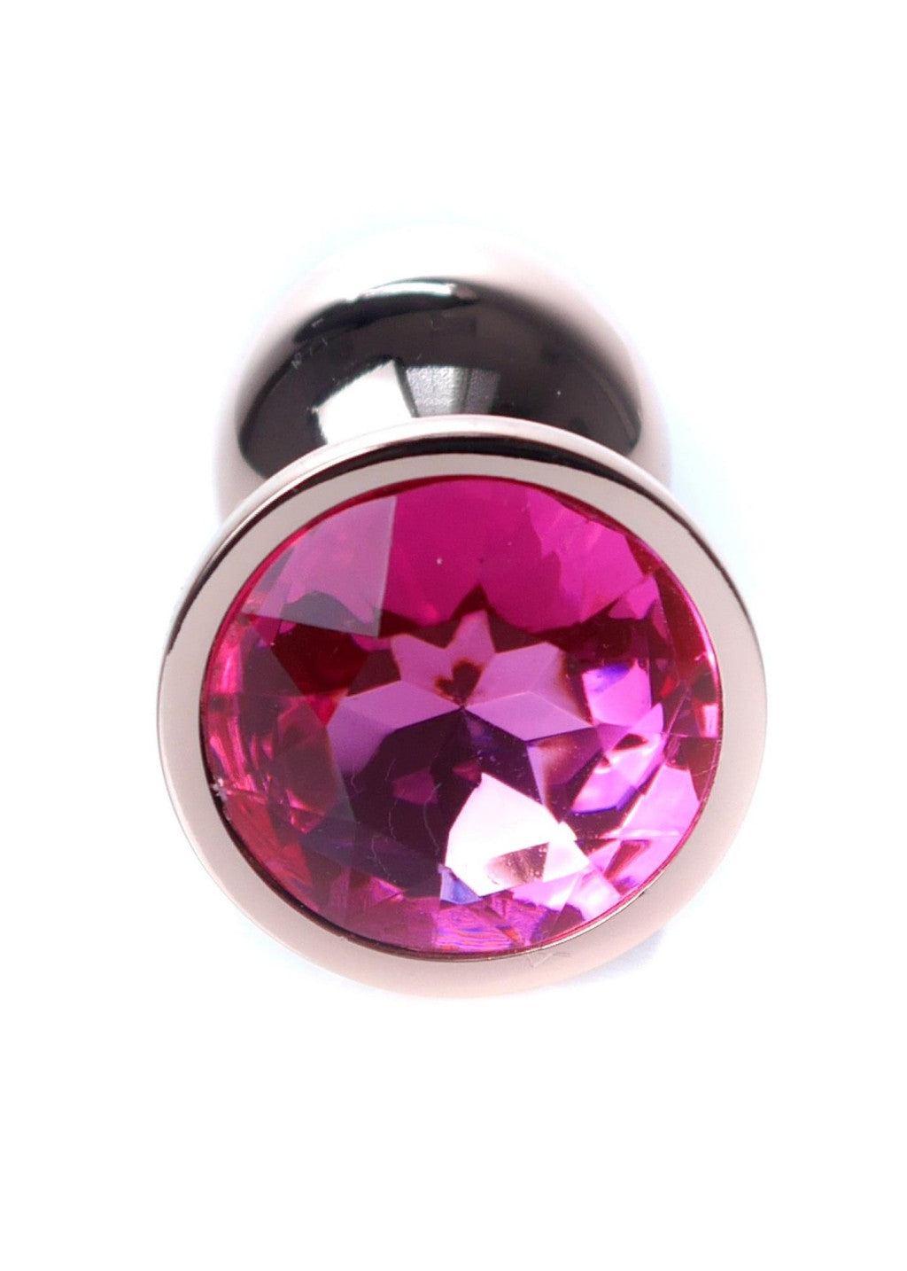 Anal Plug Metal Coolable 7 Cm With Rose Gold Base Stone