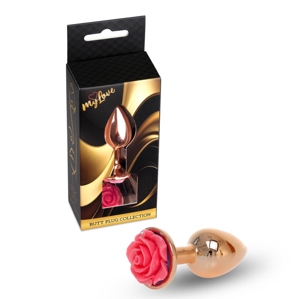 Anal Plug Anatomical Shape Metal 7 Cm Rose Gold