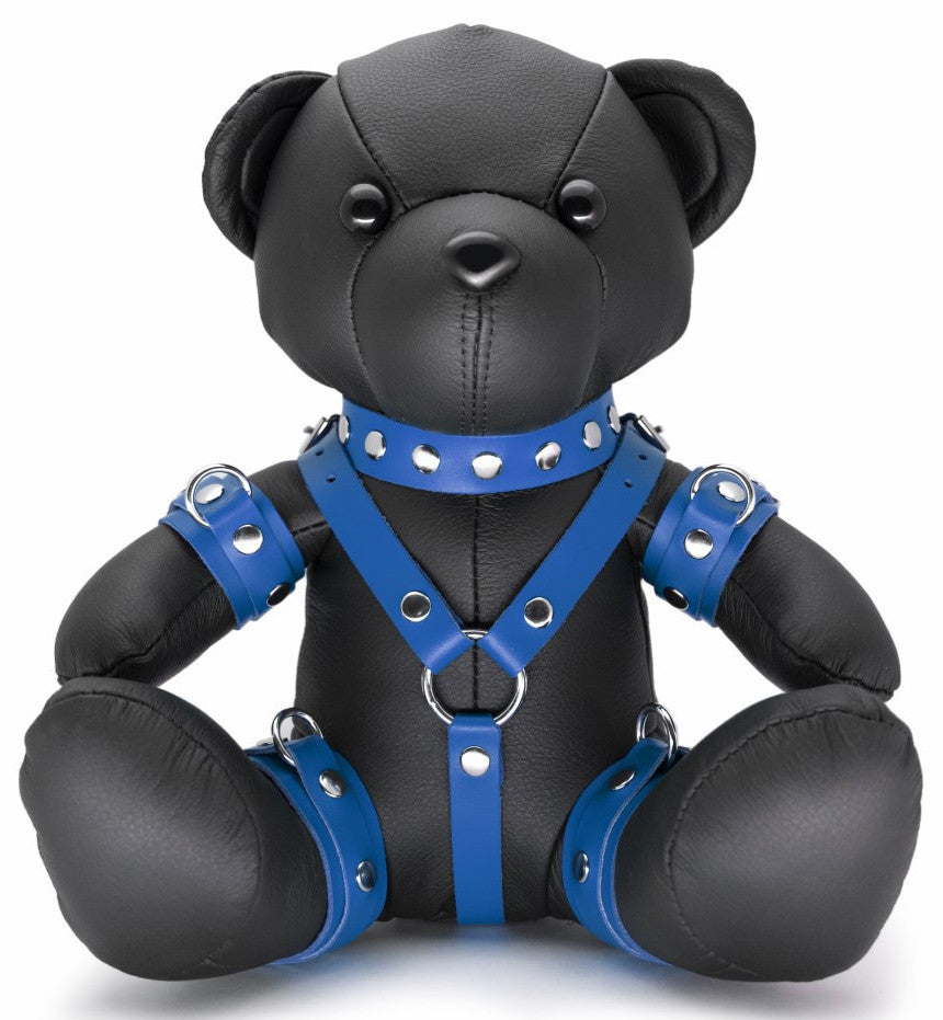 Bendy – Premium Bdsm Teddy Bear Made Of Blue Leather