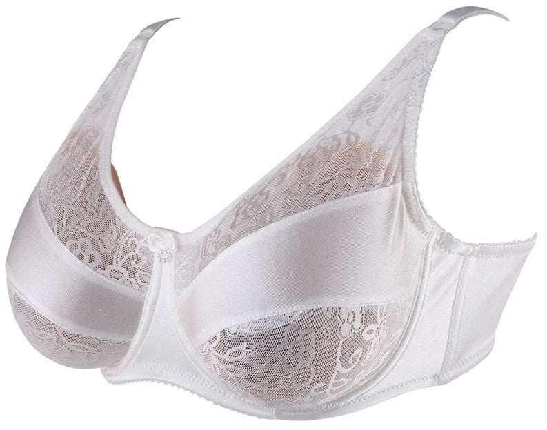 Bra With Breast Implant Pocket White Lace