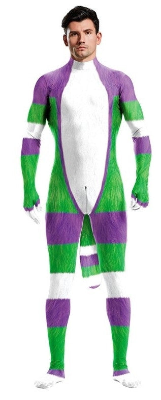 Cartoon Cosplay Overalls – White-green-purple Fashion Inspiration