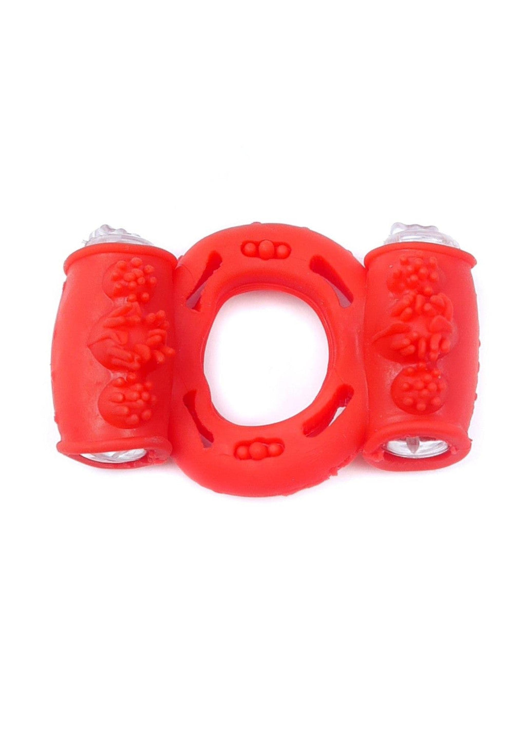 Vibrating Penis Ring Double Stimulation Red