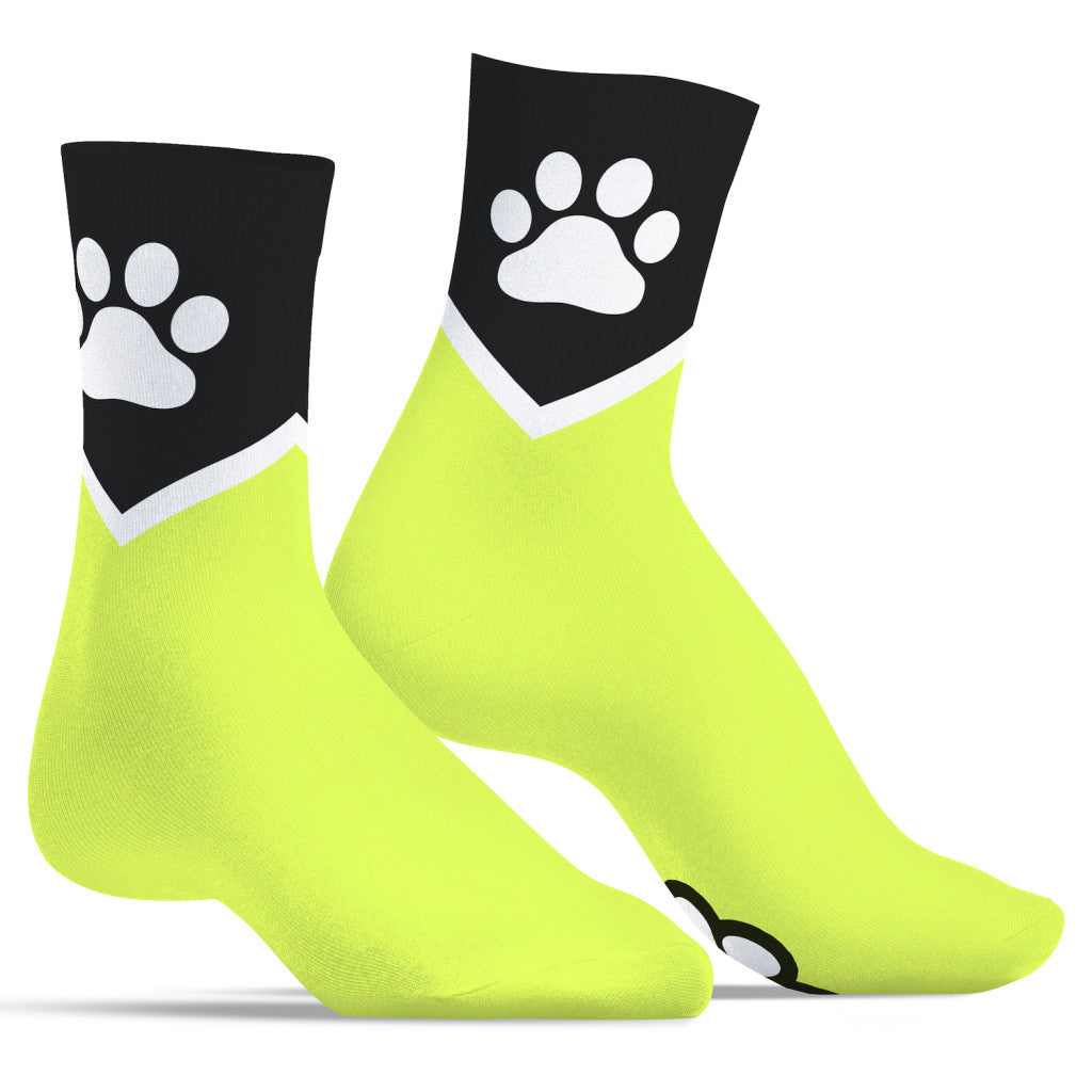 Paw Kinky Puppy – Bright Yellow Fluo Socks For Pampering