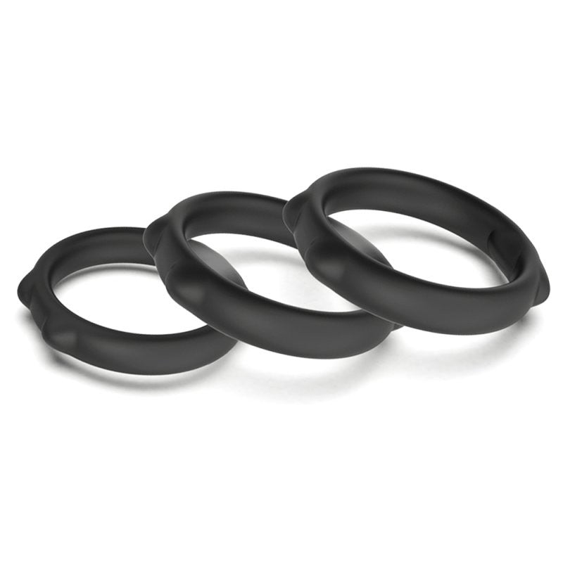 Caty Rings – 3 Premium Black Penis Rings
