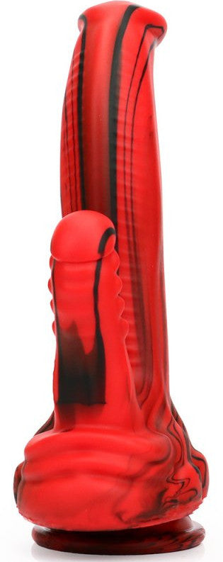 Dobhorse Double Dildo – Red-black Premium Dildo 18 Cm