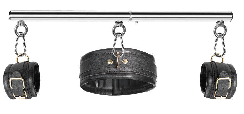 Simply Dom – Black Collar And Handcuff Set